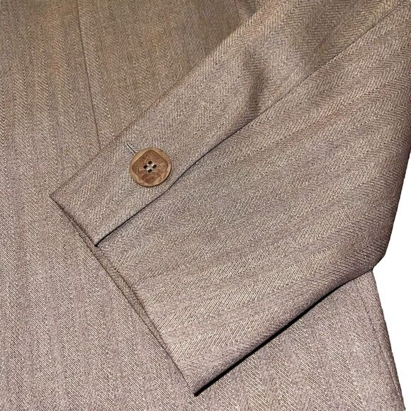 Zanella Blazer Amanda Herringbone Wool Blend Career Neutral Beige - Picture 4 of 8